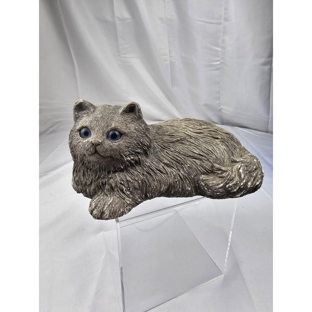 Sandicast Cat Figure Grey‎  & Blue Eyed by Sandra Brue 1981  8"